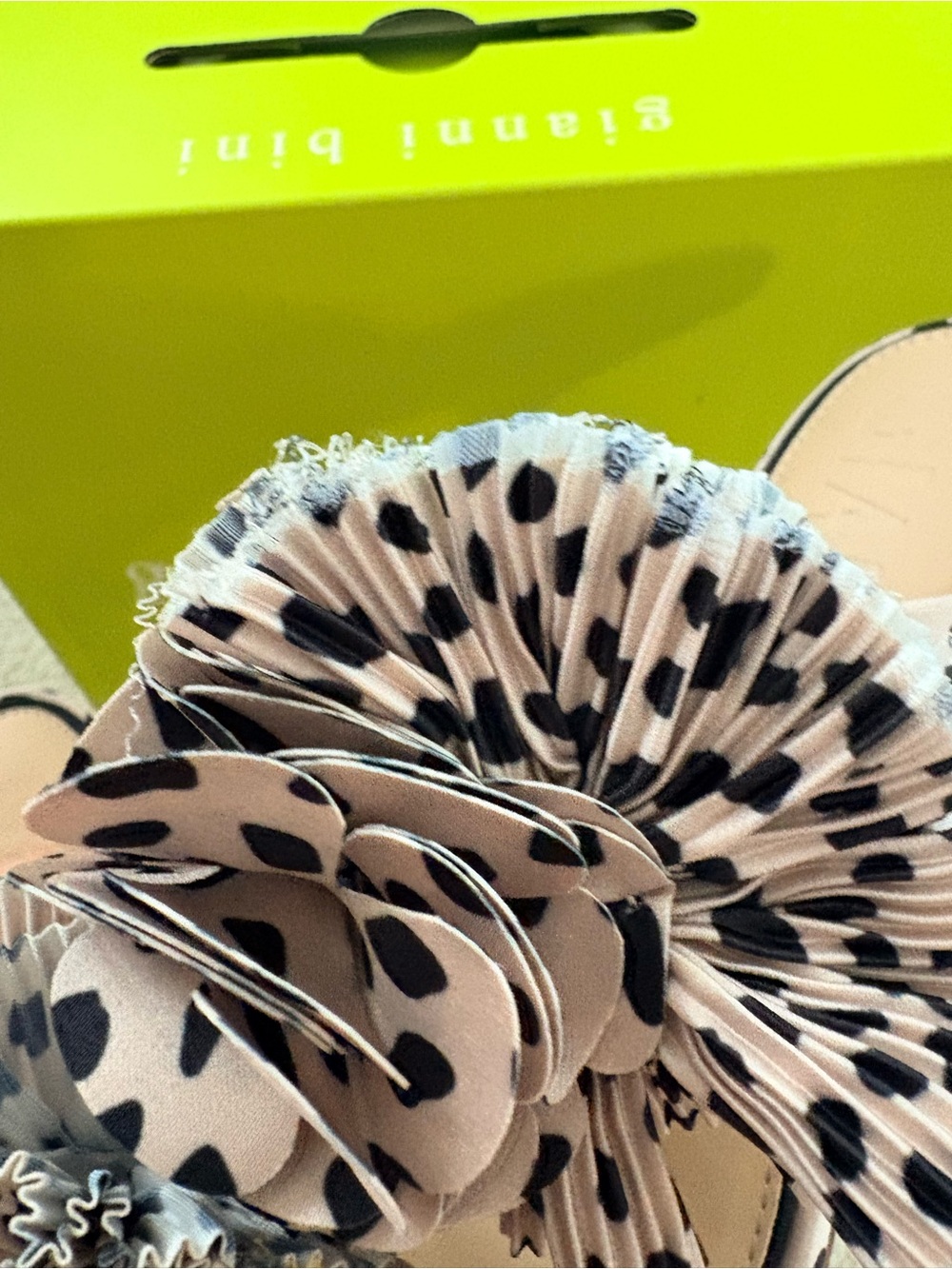 Gianni Bini Ruffle Polka Dot Floral Slide Mules - Picture 9 of 9